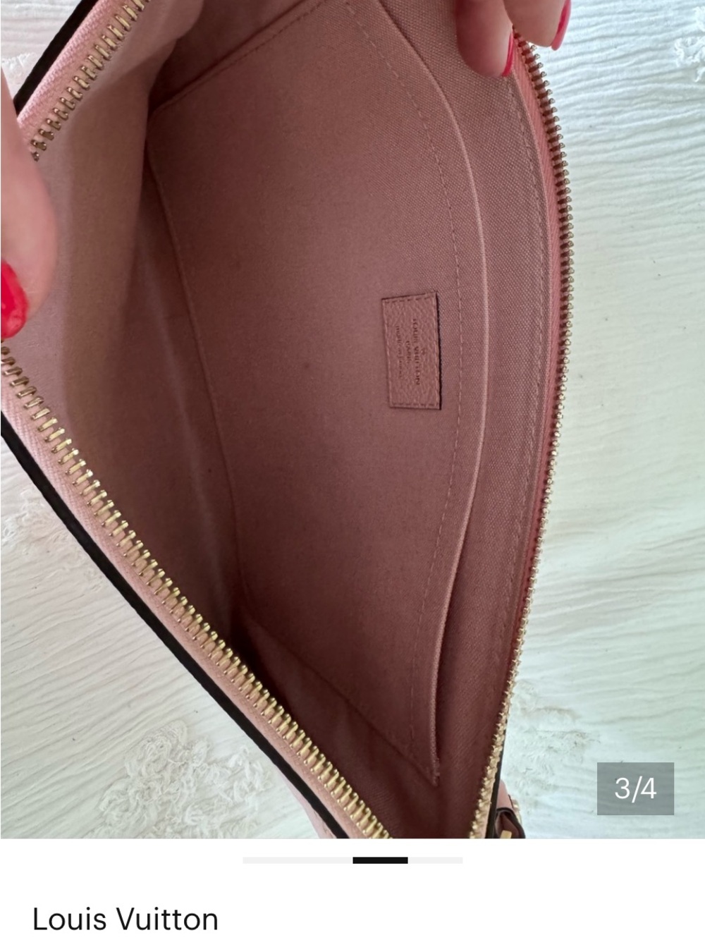 Louis Vuitton Pink Monogram Embossed Leather Pouch Clutch - Picture 2 of 3